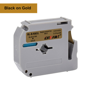Compatible avec <span class=keywords><strong>Brother</strong></span>, ruban adhésif noir sur or non laminé M-K831 MK831 12 mm, compatible avec l'imprimante <span class=keywords><strong>P</strong></span>-<span class=keywords><strong>Touch</strong></span>, vente <span class=keywords><strong>en</strong></span> <span class=keywords><strong>gros</strong></span> d'usine - Product Image 1