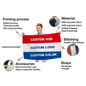 Regalos Promocionales, Bandera Nacional de Samoa Personalizada con Logotipo, 90x150cm, 3x5 pies, Poliéster, Banderas de Samoa - Product Image 4