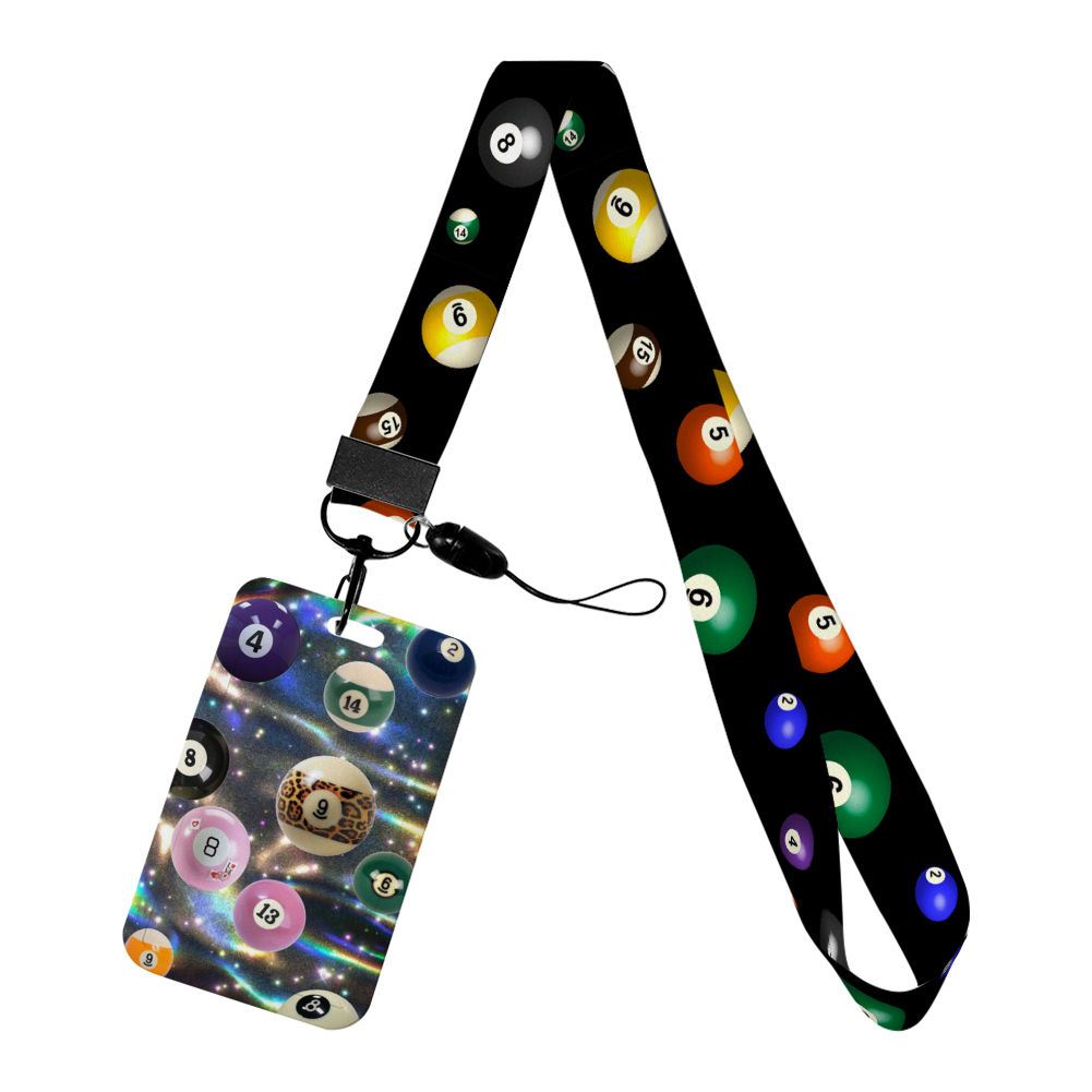 Student Card Case Number Pattern ID Card Holder Satin Lanyard Keychain Badge Holders Polyester Neck Strap Elegant Cards Cover Image 3