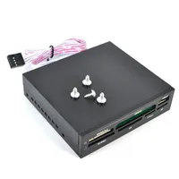 Boîtier PC avec lecteur de carte intégré, hub USB avec prise en charge des cartes CF/MS/DUO/SD/MMC/XD/M2/TFlash et adaptateur d'écriture de carte mémoire pour ordinateur de bureau