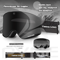 Lunettes de sport d'hiver en gros, masques de ski personnalisables avec logo, unisexe, monture intégrale, double couche anti-buée, photochromiques