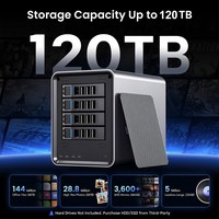 Server Penyimpanan NAS 4-Bay dengan Intel N100 Quad-Core 2.5GbE LAN M.2 NVMe Cloud Pribadi untuk Media Rumah, Cadangan & Berbagi File