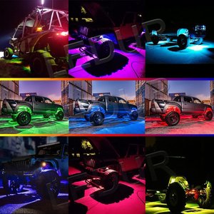 Feux LED RGB 4x 12V universels pour éclairage sous châssis de voiture avec contrôle Bluetooth pour mise à niveau et rénovation - Product Image 3