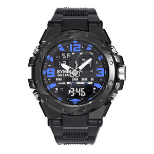 <span class=keywords><strong>Montre</strong></span> électronique à Quartz à double affichage à la mode <span class=keywords><strong>pour</strong></span> adolescents hommes multi-fonction cuir étanche lumineux 20mm alliage 42mm verre - Product Image 3