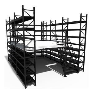 מערכת רצפתית לאחסון במחסן תעשייתי, פלטפורמת ביניים מפלדה, מדפים רב-מפלסיים, עמידים במיוחד, לאחסון בתקרת גג. - Product Image 2