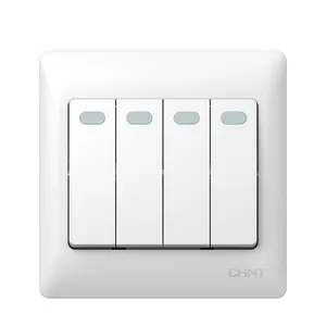 CHINT חשמל ביתי אור צמוד קיר 10A 4 כנופיות 1 כפתור לחיצה 250V מחשב מתגי קיר חשמליים לבית