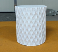 Table d'appoint ronde moderne en MGO blanc, design élégant à texture ondulée, table basse en béton, table d'appoint en oxyde de magnésium, pour l'intérieur et l'extérieur