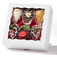 JCXGRVC 55 pièces Boîtes à pâtisserie en carton 6x6x2 avec fenêtre pour gâteaux, macarons, tartes, truffes et chocolats