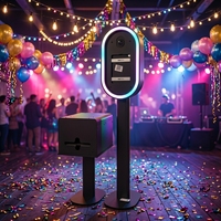   Borne photo iPad Selfie Dslrbooth Lumabooth 12,9 pouces iPad Air 13 pouces pour événements, mariages, avec miroir, flash et imprimante sur support
