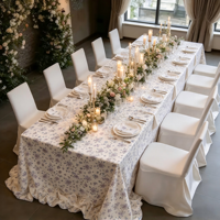 Nappe florale vintage rustique, motif petites fleurs multicolores, pour banquet de mariage, décoration de table de salle à manger