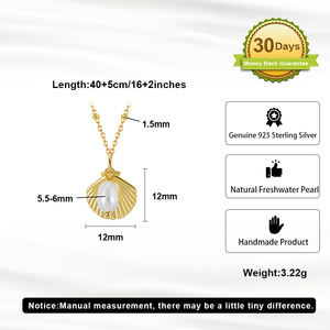 Rinnin GPN83 kalung rantai Barok mutiara 6mm, liontin perak Sterling 925 dengan rantai kalung dapat disesuaikan - Product Image 3