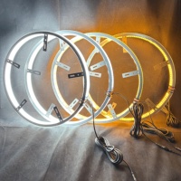 Lumina 12-13.8V 4 piezas Anillo de luz LED para rueda 12 filas Blanco Ámbar 17 pulgadas Doble cara 2136LM Ámbar 3952LM Blanco para SUV Camión