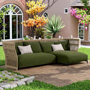 Patio Furniture Set Fabric Outdoor Leisure Sofa Set Outdoor Courtyard <strong>Garden</strong> Rope Liner Shape Sectional Sofas - Product Image 3