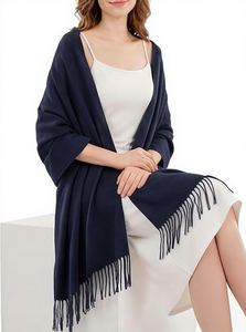 Premium Cashmere Striped Lightweight Elegant <b>Women</b> Long <b>Shawl</b> <b>Wrap</b> Soft Warm Shoulder Scarf for Winter Travel Daily Life Events - Product Image 4