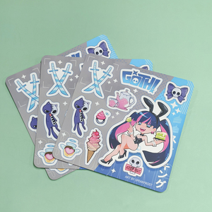 Phim Hoạt Hình Không Thấm Nước Phim Hoạt Hình <span class=keywords><strong>PVC</strong></span> Giấy Trong Suốt Nụ Hôn Cắt Vinyl Sticker Tấm Tùy Chỉnh In Ấn Chết Cắt Sticker Tấm - Product Image 3