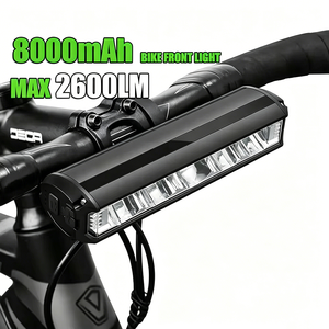 Bicycle Light Front 8000mAh Bike Light 2600Lumen Waterproof Flashlight USB Charging MTB Road Cycling Lamp Accessories