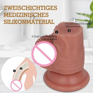 Penis wanita silikon cair cup isapan ganda, mainan seks super lembut dewasa, dildo buatan realistis - Product Image 3