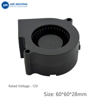 Ventilateur centrifuge DC AMB6028L12B 60x60x28mm, mini souffleur d'air sans balais à haute pression statique, ventilateur à faibles vibrations 12V 24V