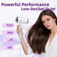 Sèche-cheveux compact professionnel pliable, neuf, 1600W, moteur DC ionique, 2 vitesses, protection thermique, usage domestique
