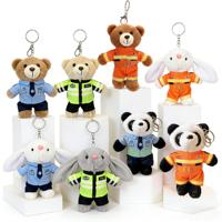 Porte-clés promotionnels en peluche en forme d'animaux, mignons, en vrac, mini-breloques douces pour sacs, cadeaux de fête