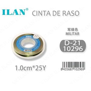 Nastro in Raso Ilan 1.0cm 25Y Verde Militare D-21 - Product Image 1
