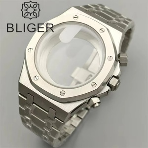 Caja de reloj de acero inoxidable Bliger de alta calidad de 42mm con accesorios de zafiro compatible con caja de reloj de tornillo de movimiento VK63 VK64 - Product Image 5