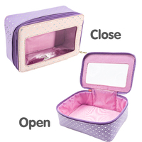 Trousse à crayons pour enfants en forme de cœur violet, avec fenêtre transparente, grande capacité, pochette de rangement pour fournitures scolaires, sac à fermeture éclair pour les filles