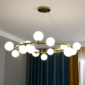 Minimalist Modern Gold Circular Chandelier Led <b>Light</b> Round Design For Living Room <b>Dining</b> Room Bedroom Nordic Style Luxury - Product Image 3