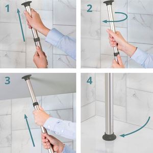 Modern Hotel Wall Mount Telescopic Tension Pole <b>Storage</b> Holders <b>Corner</b> Shelf Shower Caddy Bathroom Rack - Product Image 6