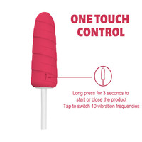 Eiscreme-förmiger 10-Frequenz-Vibrator für Frauen G-Punkt-Stimulator Weiches Silikon ABS-Material USB-Aufladbar Klitoris-Stimulator