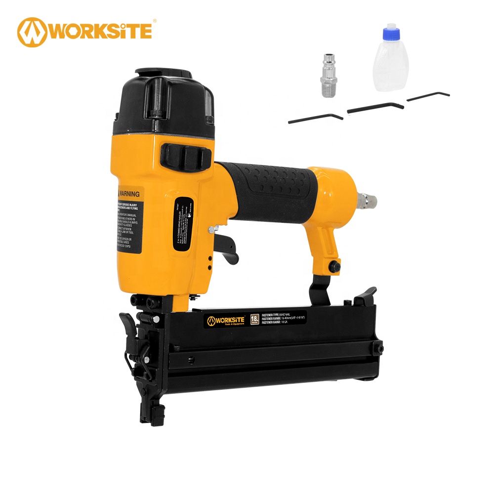 Workpro-agrafeuse pneumatique 2 en 1 Portable, cloueur de calibre 18, cloueur en laiton, pour sol, clôture