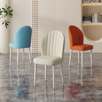 Chaise de maquillage fabriquée en Chine, chaises de salle à manger en cuir gris design rétro de café, luxe moderne