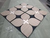 Panel Acústico 3D de Chapa de Madera, MDF, PET, Fibra de Poliéster, Rejilla Insonorizante, Decoración de Pared Escultural con Forma Personalizada OEM para Hotel u Oficina