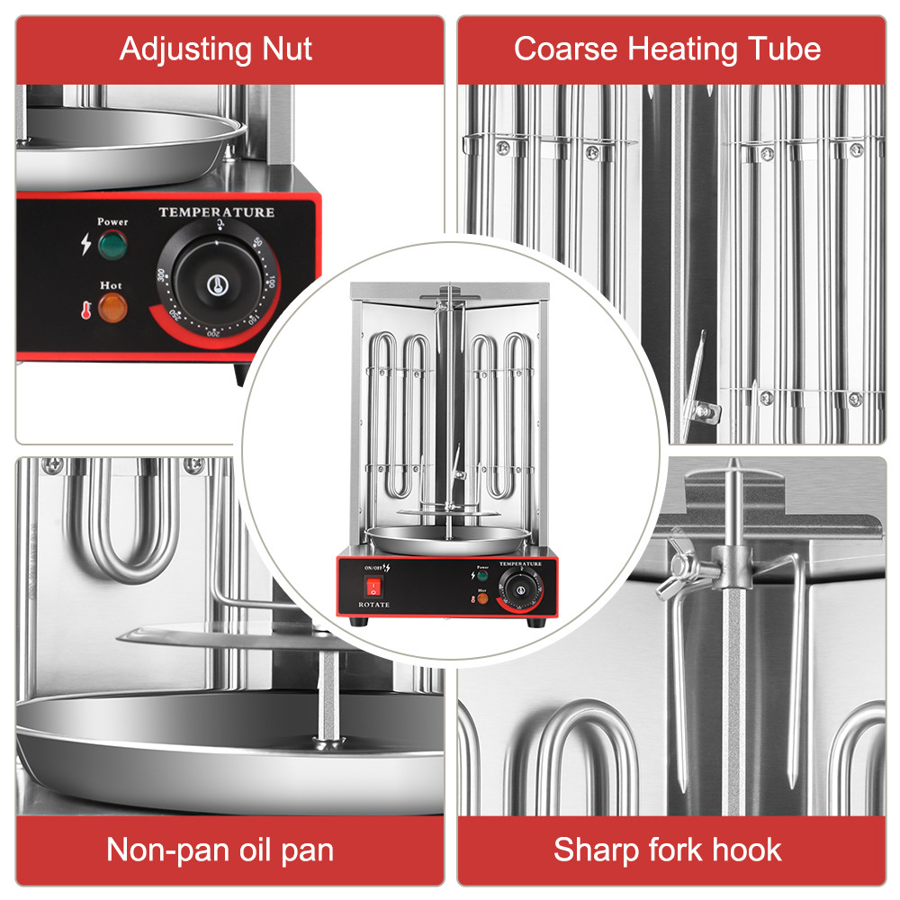 Shawarma Maker Commercial Semi-Automatic Electric Toaster Chicken Doner Kebab Shawarma Grill Equipment Machine
