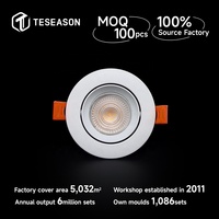Plafonnier encastré LED réglable TN021R1-JT, découpe du cadre 75 mm de diamètre, anneau intérieur 85 mm, MR16 GU10, angle de lumière réglable