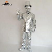 Costume de robot à LED unisexe, miroir de veste lumineux à la mode pour adultes pour l'obtention du diplôme, performance de danse sur scène de Noël