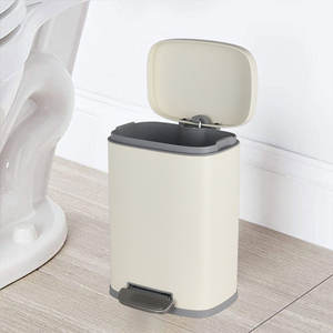 Sanitary High Tech Kitchen Outdoor Storage Large Garbage Clear Stainless Steel Soft Close Pedal Trash Can Waste Bins With Lid