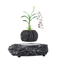 Nordique Simple personnalité noir résine pierre flottant lévitation magnétique intérieur extérieur bureau à domicile bonsaï Pots pour plantes
