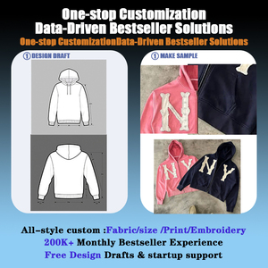 Custom Exquisite Embroidery Craft Reinforced Zippers Pink Cotton Zip-Up <strong>Hoodie</strong> Bone-Shaped '<strong>NY</strong>' Embroidery Jinhui Men's Autumn - Product Image 2