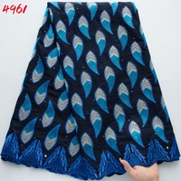 4961 Tissu en dentelle nigériane Kalume, prix de gros, tissu en dentelle suisse en coton africain élégant pour robe de soirée