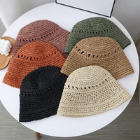 Chapeau Bob d'été pour femme, tissé à la main, à large bord, en paille, polyvalent, pour l'extérieur, protection solaire, style pêcheur, pour la plage