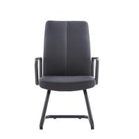 Chaise de bureau ergonomique de haute qualité chaise de conférence en cuir avec pied de revêtement en poudre noire