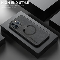 Coque de protection antichoc en cuir artificiel de luxe vintage avec forte attraction magnétique pour iPhone 17, 16, 15, 14, 13, 12 Series