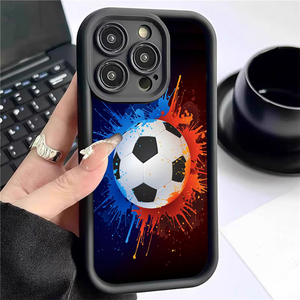 <span class=keywords><strong>Coque</strong></span> de téléphone portable antichoc en TPU avec motif de football bleu et rouge, style lentille d'appareil photo, pour <span class=keywords><strong>iPhone</strong></span> 12 13 14 15 16 17 18 Pro Max - Product Image 1