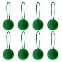 Pompon vert moelleux de 8 cm pour sapin de Noël, boule de fourrure douce, accessoire pour vêtements, chaussures, chapeaux, décoration festive de Noël, artisanat décoratif
