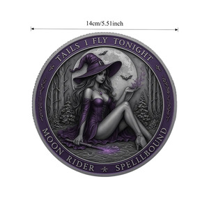Moneda de Bruja de Halloween a Precio de Mayoreo, Regalo Creativo para Festivales, Moneda de Metal con Tema de Mujer Sexy - Product Image 3