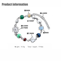 Bracelet à breloques en acier inoxydable Ganku pour hommes seniors européens et américains, style hip-hop, ne ternit pas, accessoires de mode de marque