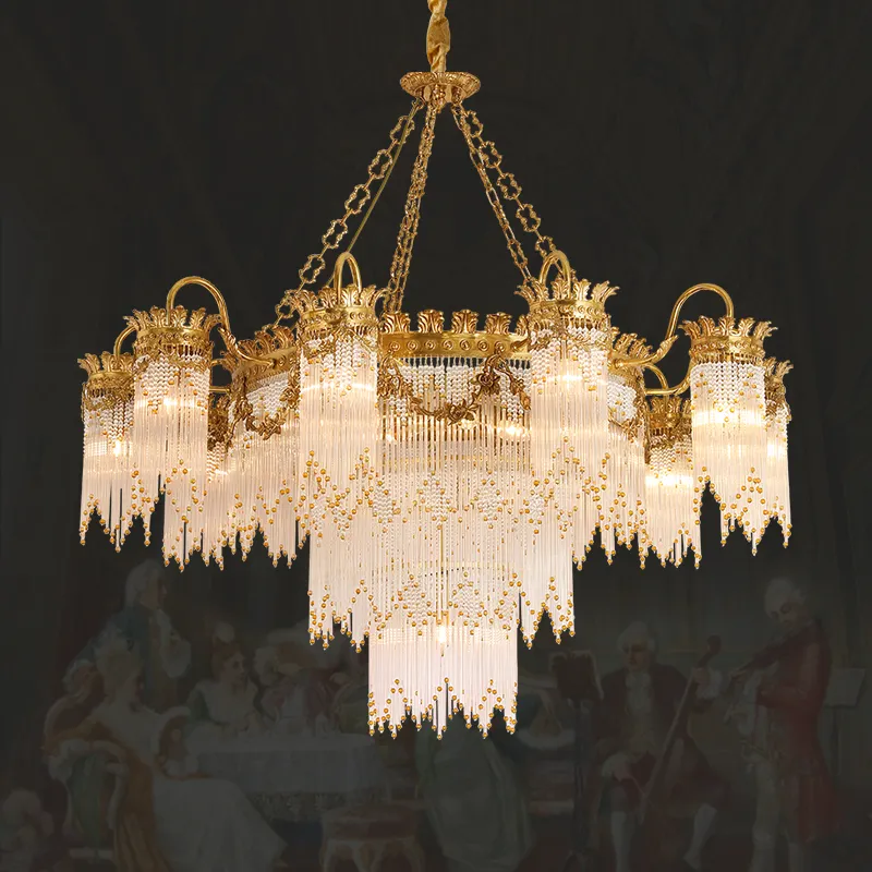 Lustre de style classique européen de haute qualité Villa française salon chambre principale cristal décorer la suspension