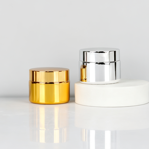 Frascos cosméticos de vidrio electrochapados en oro y plata de 5ml-50ml, fáciles de transportar, para productos de cuidado de la piel, crema facial y loción. - Product Image 1
