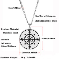 Collier Pendentif en Acier Inoxydable Gravé au Laser, Symbole Magique Vodou Veve Voodoo Kalfou Kafou Kalfu, Art, Cadeau Mignon, Cosplay